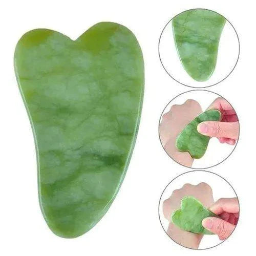 Rolo de Jade e Placa Gua Sha Massagem Facial Anti-Rugas