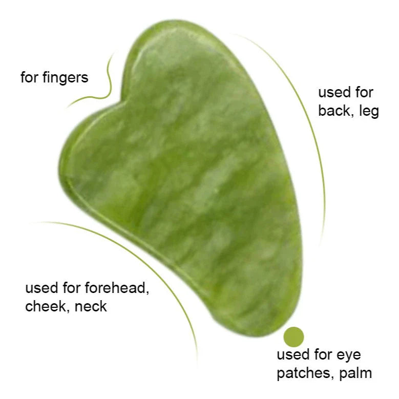 Rolo de Jade e Placa Gua Sha Massagem Facial Anti-Rugas