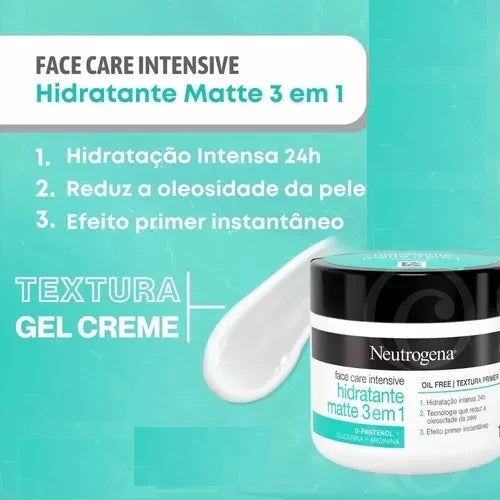 Creme Hidratante Facial Neutrogena Face Care Intensive Matte 3 em 1 100g